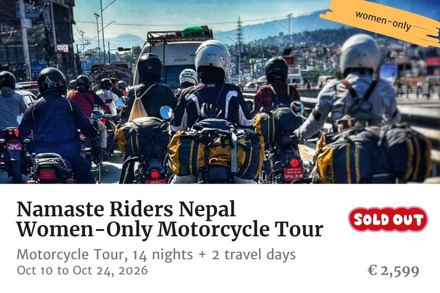women only motorcycle ride Kathmandu