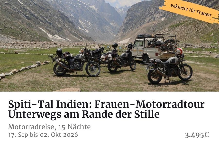 Frauen Motorradtour Indien